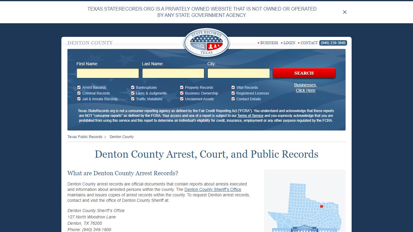 Denton County Arrest, Court, and Public Records